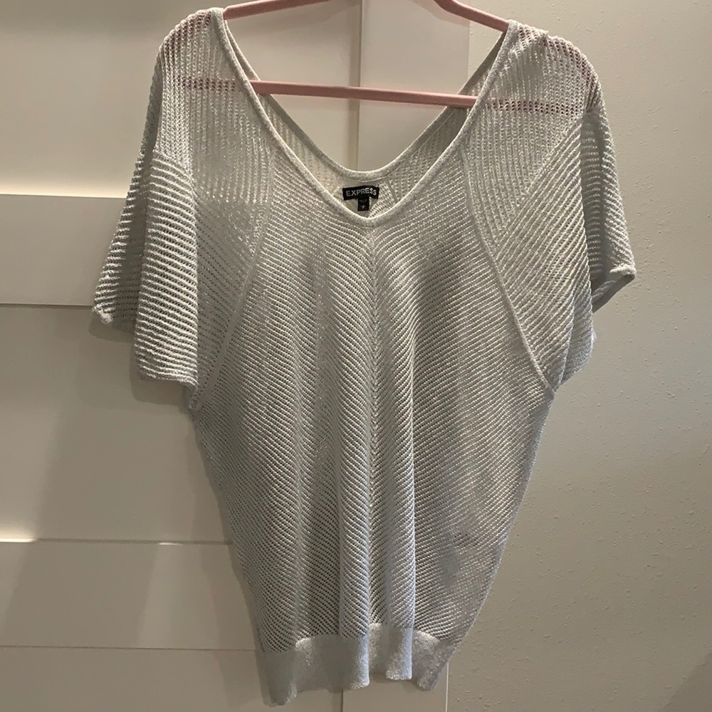 Express brand, Silver metallic dressy shirt